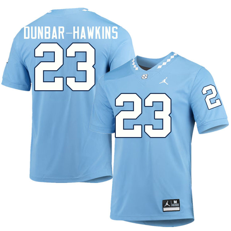 #23 Khristian Dunbar-Hawkins North Carolina Tar Heels College Football Jersey Stitched-Carolina Blue